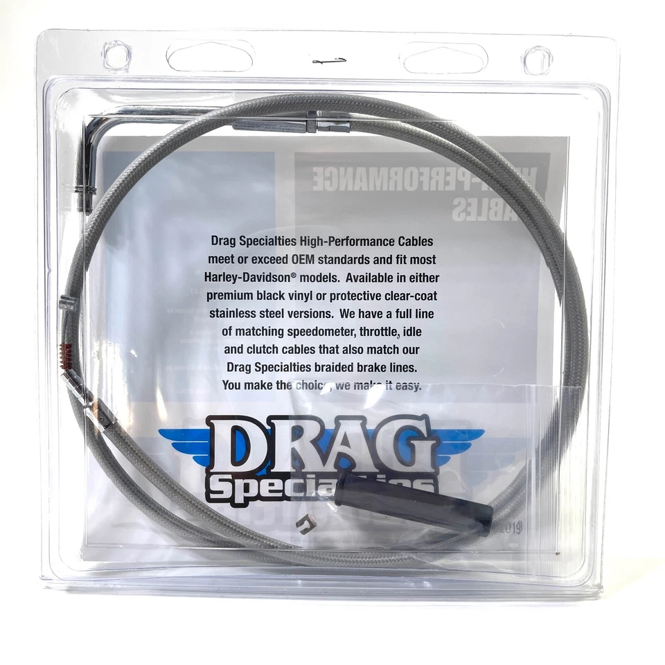 Кабель холостого хода Drag Specialties 41,5 дюйма альтернативная длина плетеный Harley 96-07 - Изображение 3 из 4