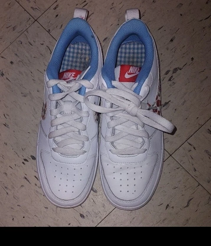 Nike Court Borough Low 2 BG White Cherry Shoe Sneakers 🍒 Youth 5Y