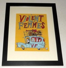 Framed The Violent Femmes Tour Poster Cool Cartoon Poster 14" by 17"