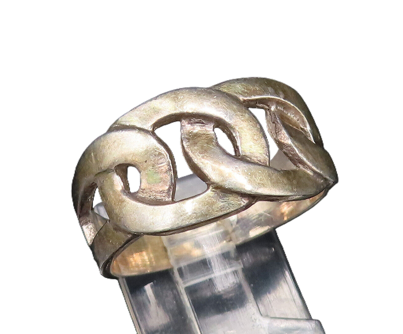 925 Silver  Vintage Interlocking Open Circles Ban… - image 1