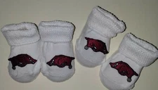 ARKANSAS RAZORBACK , Baby Bootie 2 pr pk $6.00