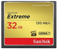 SanDisk 32GB CF Extreme 120MB/s Compact Flash Memory Card SDCFXSB