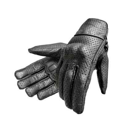 Motorrad Sommer Leder Handschuhe S-tech ST 1710 AIR Vintage Custom und Café Race