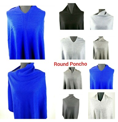 Kaschmir Poncho Halstuch Handarbeit Pashmina Schal V & Rundhals Nepal Made