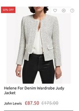 Helene For Denim Wardrobe Judy Jacket, Cream, 8