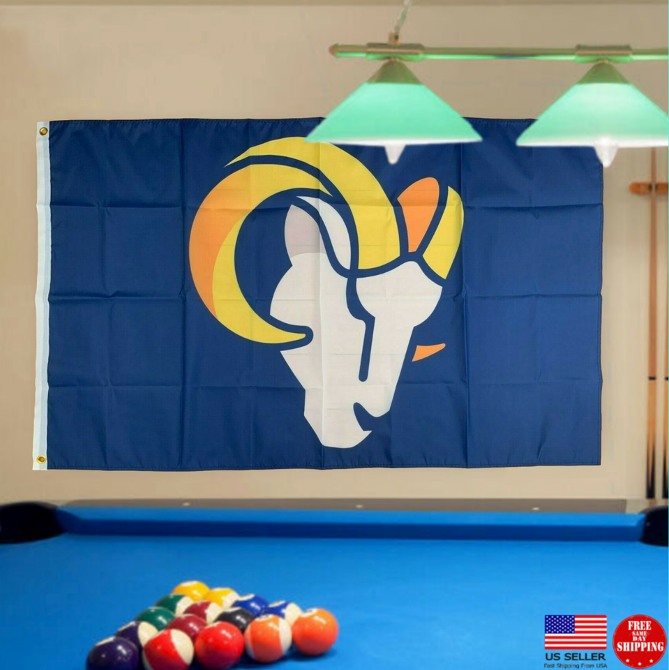 Rams Flag 3X5 Los Angeles Banner American New Blue Yellow 3 x 5 Man ...