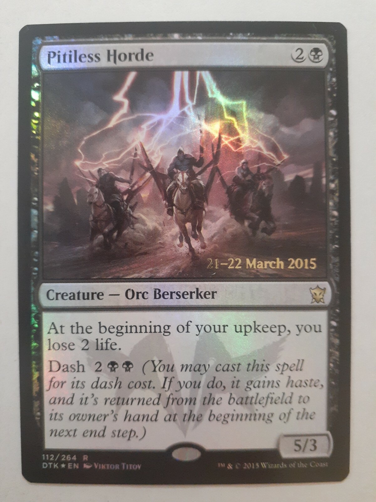 MTG Bling - Pre-Release Foil - Pitiless Horde - Dragons of Tarkir -F238