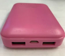 PowerBank B12: 2 USB Ports, 1 Charging Port, Battery 3.7V/6000mAh/22.2Wh - Pink