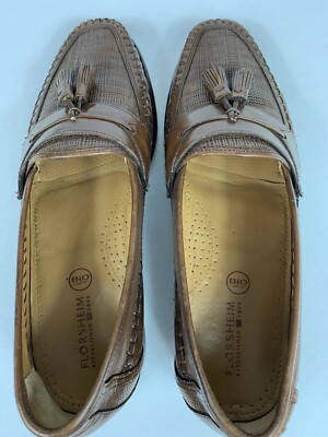 Florsheim Bio Comfort Mens Size 9 1/2 D Brown Leather Woven  display picture 1