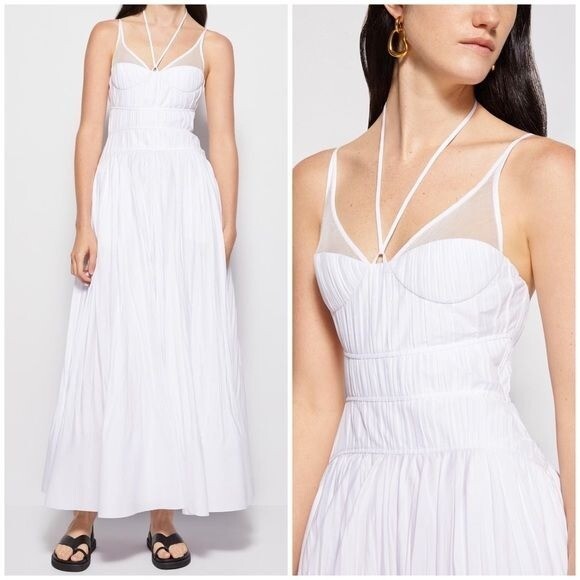 Jonathan Simkhai ワンピース Courtney jacquard gown1000031 Jonathan Simkhai Courtney Jacquard Gown in Blue | Lyst