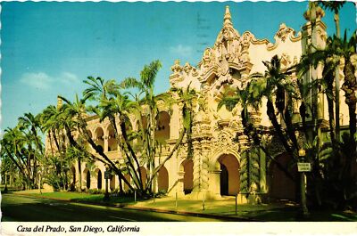 Vintage Postcard 4x6- CASA DEL PRADO, SAN DIEGO, CA.