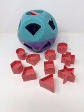 Tupperware Shape O Ball Sorter Purple Aqua 10 Shapes Complete Vintage Toy