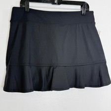 Tommy Bahama Skirt Womens Large Black Everyday Active Ruffle Hem Athletic
