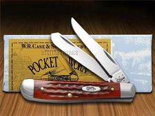 Case xx Mini Trapper Knife Pocket Worn Jigged Old Red Bone 00784