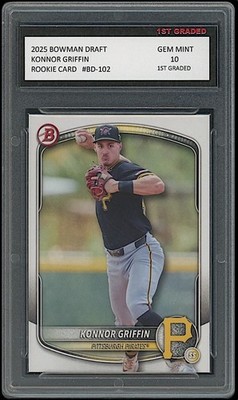 Konnor Griffin 2025 Bowman Draft Pittsburgh Pirates Rookie Card RC 1st Graded 10