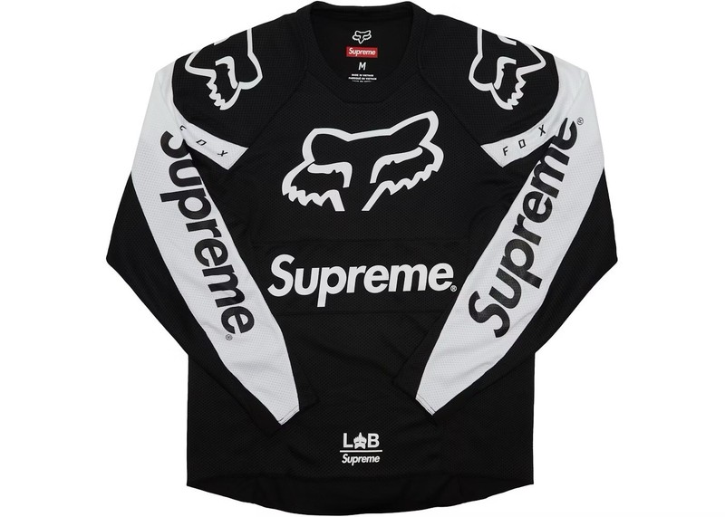 Supreme Fox Racing Moto Jersey Multi Colour 2018SS Black White Size M
