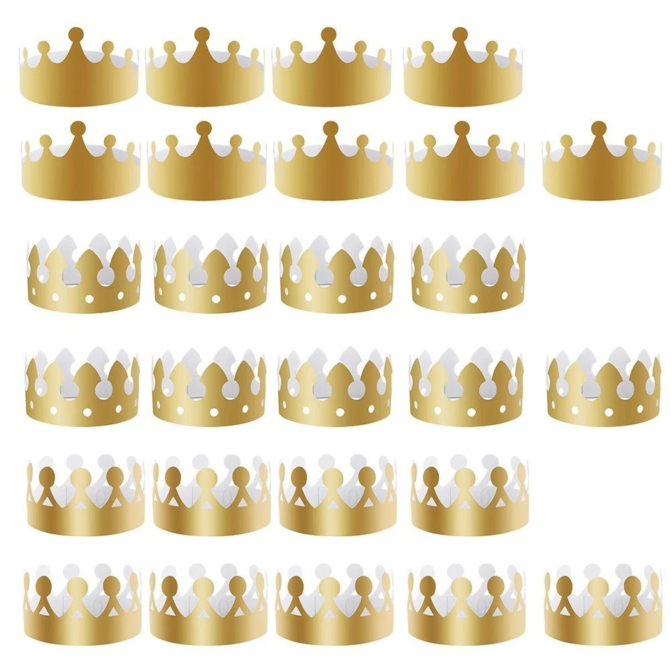 Transform Your Celebration with These Beautifully Designed Gold Paper Crowns - Image 2 of 4