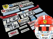 Motorsport Helmet Stickers F 1 2026 Leclerc  Custom Set Full Size 1.1 Decals