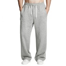 Men Fleece Baggy Sweatpants Wide Leg Heavyweight Comfy Lounge Slacks Track Pants