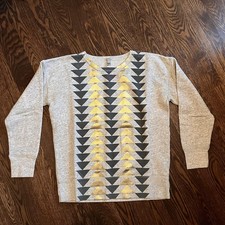 EUC J. Crew Women s Metallic Geometric Triangle Sweatshirt 3/4 Sleeves Small S