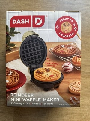Dash Reindeer Mini Waffle Maker Nonstick