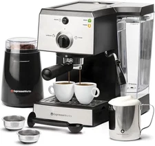 All-In-One Espresso Machine with Milk Frother 7-Piece Set - Latte Maker Includes