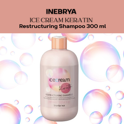 Inebrya Ice Cream Keratin Restructuring Shampoo für Haare mit Keratin 300ml