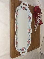 Home Settings Japan Floral Oval Porcelain Serving Tray / Platter 15&rdquo; Rose Garden