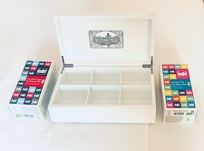 Kusmi Tea Presentation Box Chest + 24 Earl Grey & 24 Wellness Teas VERY RARE