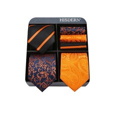 Extra Long Men's Tie Pocket Square Set - 63" Necktie Collection, 3 PCS Gift Bo