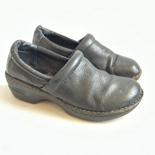 BOC Born Concepts Shoes Women 10 M Clogs Black Leather BC3632 Slip On