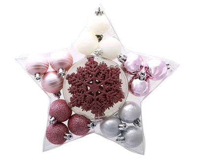 24 Stck. Schöne Weihnachten Schneeflocke Form Set Kugel Anhänger Baumschmuck