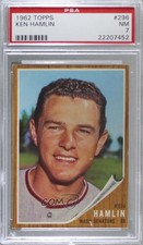 1962 Topps Ken Hamlin #296 PSA 7 2d2
