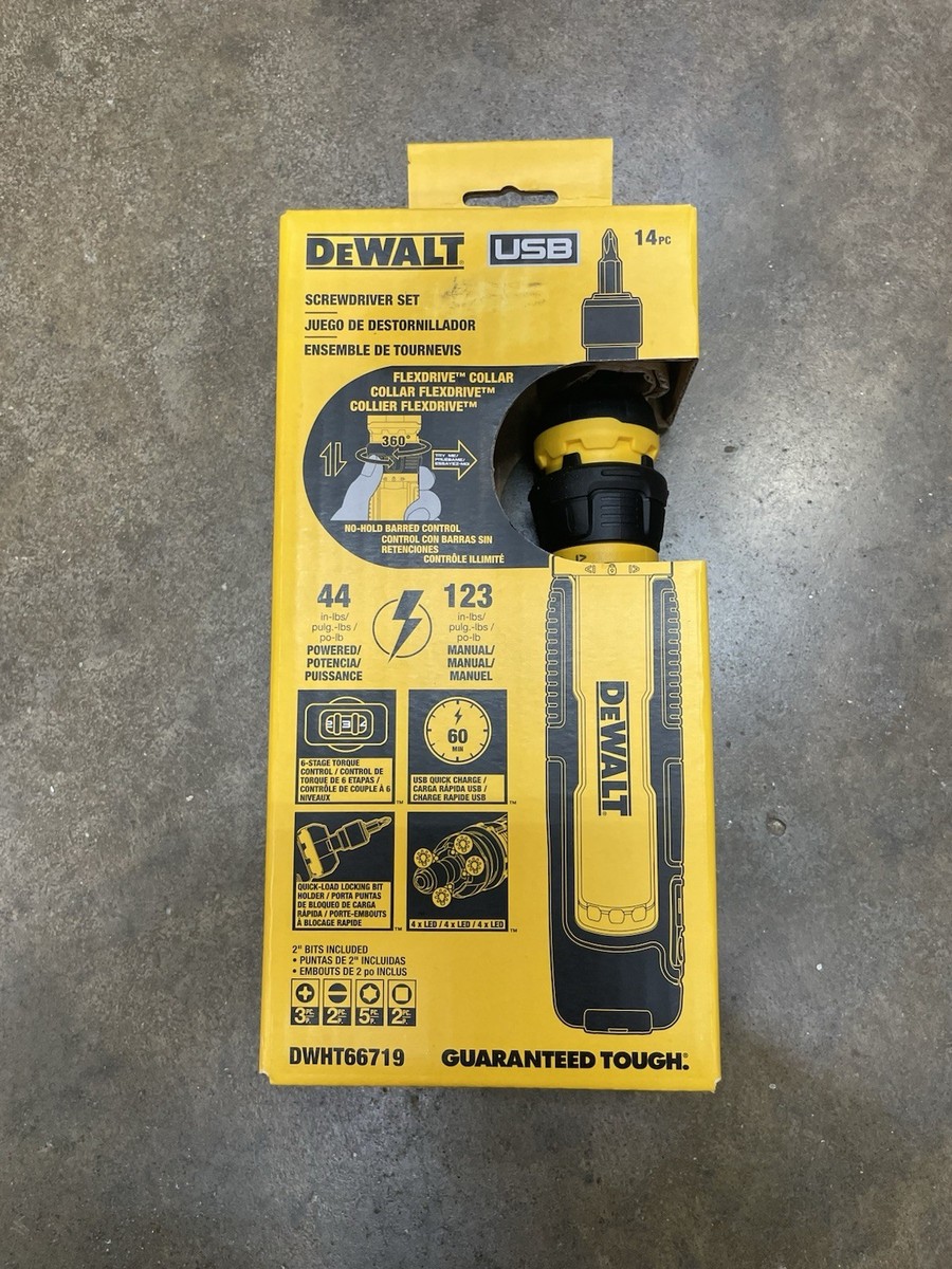 DEWALT DWHT66719 FLEXDRIVE 4V Cordless Screwdriver Set USB | eBay