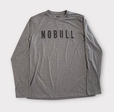 NOBULL T-Shirt Mens Large Gray Long Sleeve Gym Activewear Work Out