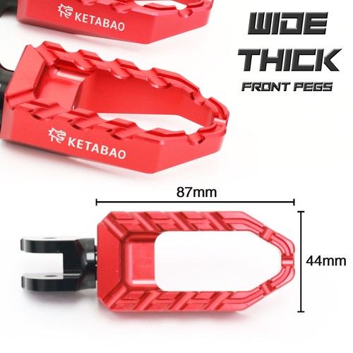 BUZZ Motorcycle Rider Foot Pegs Red For Scrambler 800 15 16 17 18 19 20 - Picture 4 of 8