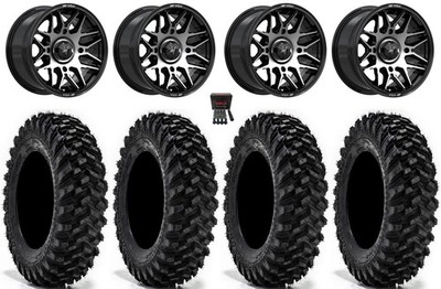 MSA Radar 15'' Wheels Black/Mach 32''Warrior XT Sticky Tires Viking Wolverine