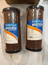 2 pack PUREPLUS Coconut Shell Water Filter Cartridge 5 Micron 10" X 4.5" CT010BB