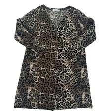 MISSLOOK Leopard Print Button Down Long Sleeve Cardigan Dress Women S Mob Wife
