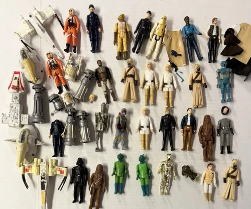 Vintage Star Wars 30+ Figure LOT 1978 Kenner Original LUKE FETT Low Grade Damage
