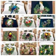 3D Tropical Leaves Parrot Polygonal Quilt Cover Duvet Cover Comforter set