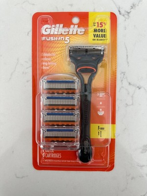 Gillette Fusion5 Razor Handle + 5 Blade Refills Men s Shaving Set New Sealed