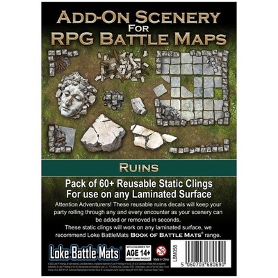 Add On Scenery for RPG Maps - Ruins by Loke - 60+ Reusable Stickers - Customi...