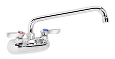 10-410L Wall Mount Kitchen Faucet, 4" Center Mount, 10" Swing Spout, 1/2" NPS...
