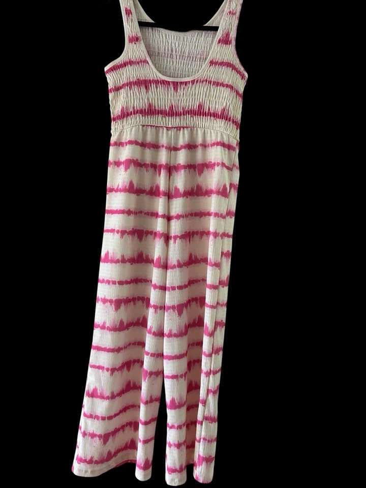 Mono ligero sin mangas Zara Kids nuevo sin etiquetas Tie Die rosa blanco talla 11/12 niños Foto 2 de 4