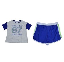 Limited Too Girls Easy Fit Active Short Sleeve  Mesh Shorts Set Atblue, L 