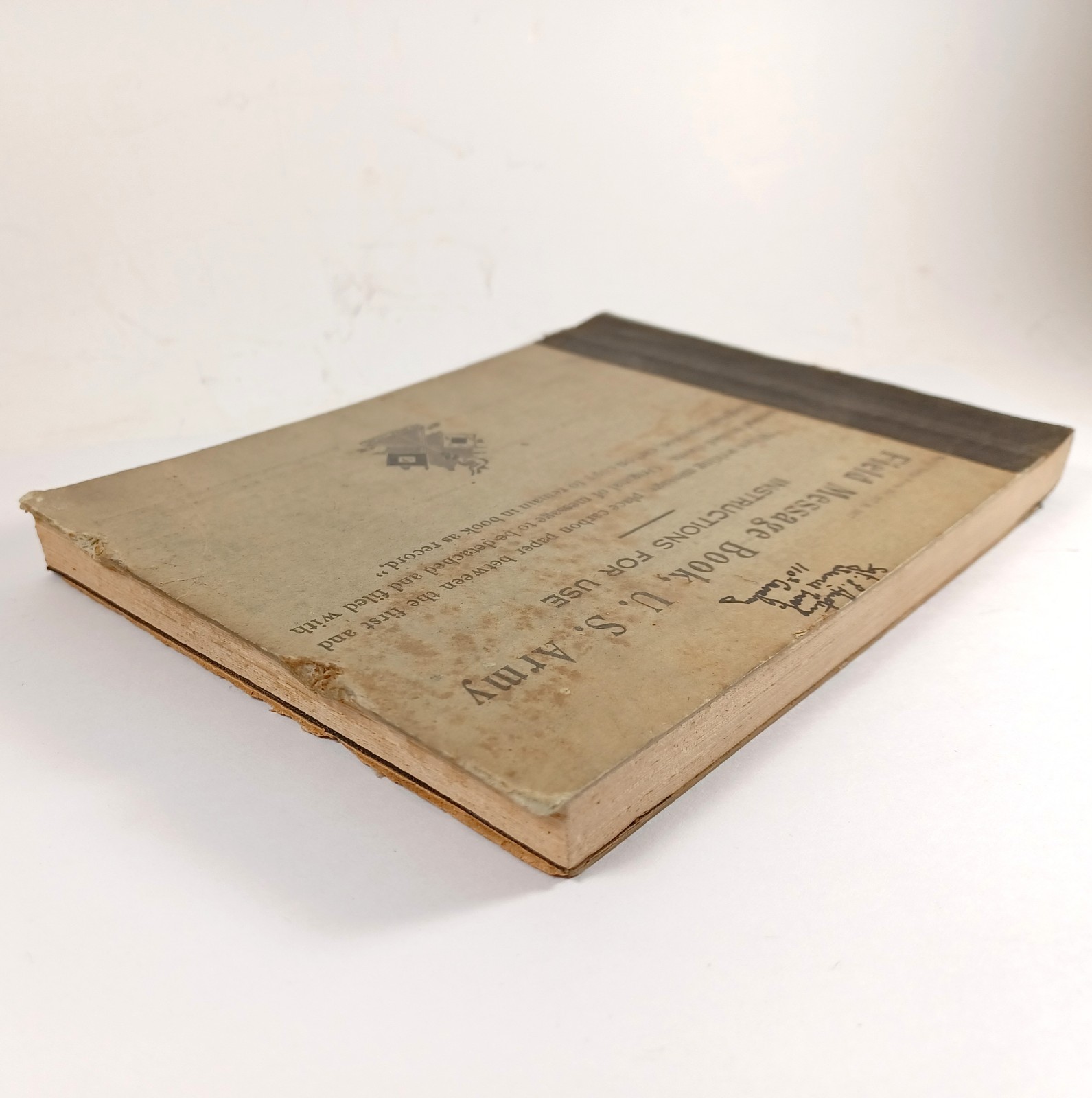 Antique 1917 U.S Army Signal Corps Field Message Book, Pages Unused 