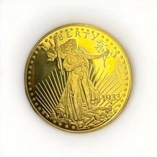 1933 $20 Gold Plated Liberty Double Eagle Coin National Collector's Mint - Copy