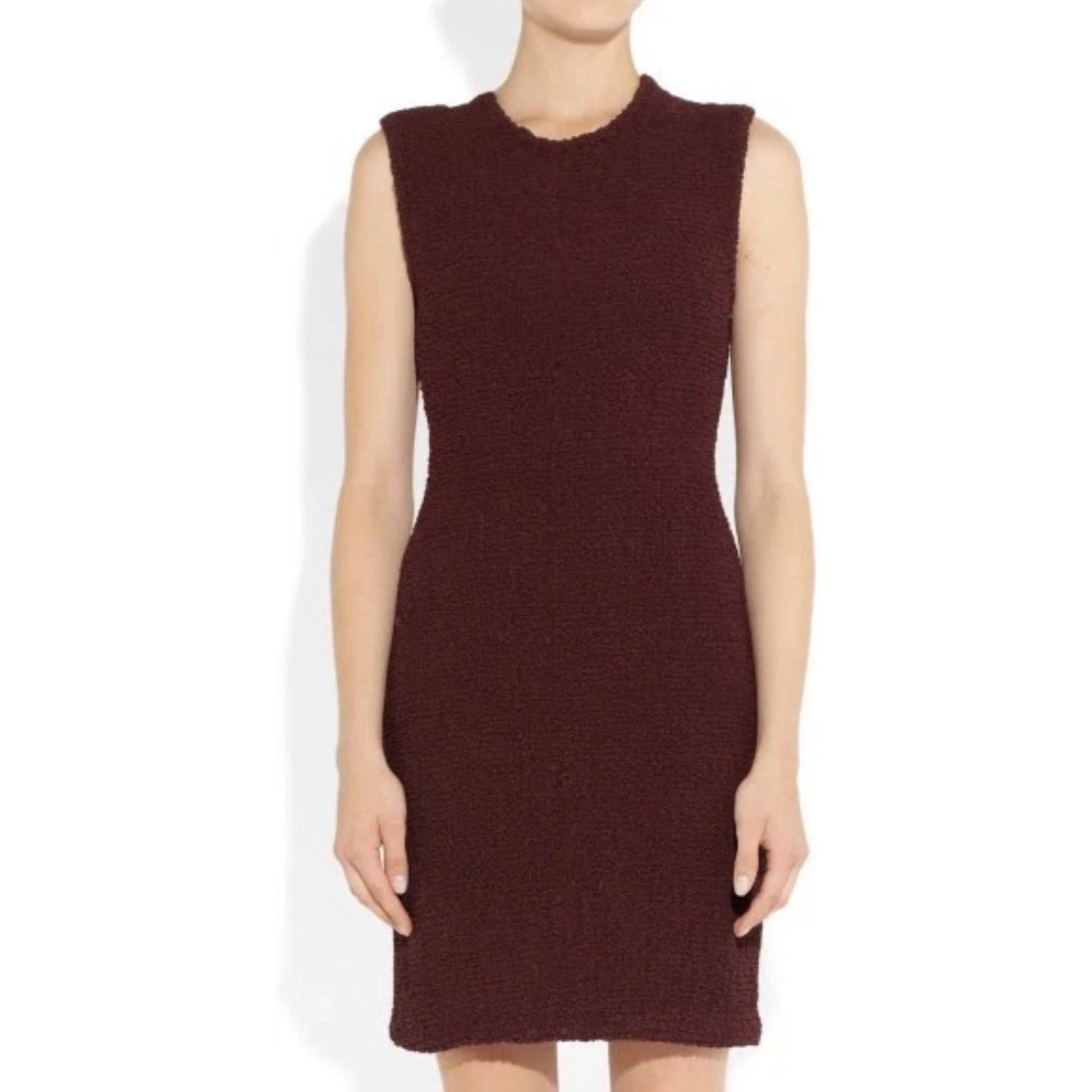 Abito smanicato Alexander Wang bordeaux sangue di bue elastico schiena trasparente seta tg 6