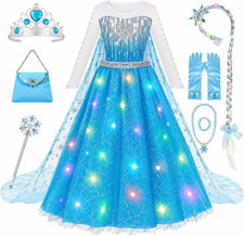 Light up Princess Dress for Girls Ages 3-10, Dress up Toys Gift Set